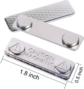 Two Magnet Steel Badge / Magnetic Name Tag - Pack of 10/20/50 - Magneticks