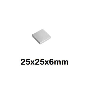 25 x 25 x 6mm Neodymium Block Magnets - Magneticks