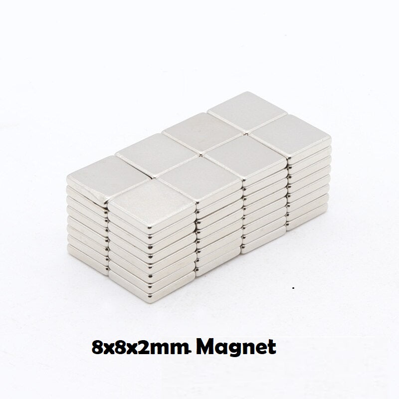 8 x 8 x 2mm Neodymium Block Magnets - Pack of 50 - Magneticks